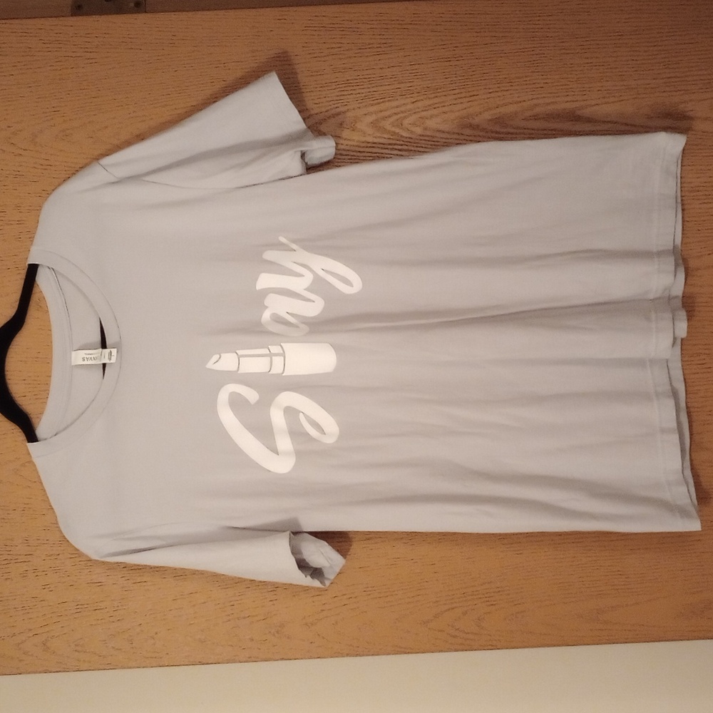 Custom-made slay T-shirt size large gray